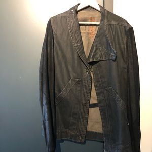 Rick Owens Lamb Skin Sleeve, Denim Body Jacket
